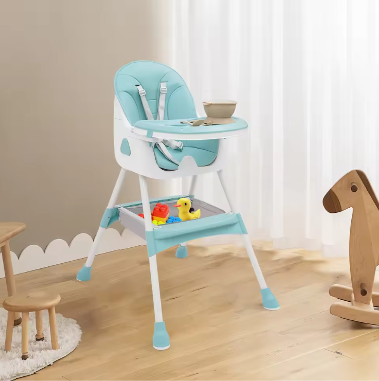 2-in-1 Baby Kinderstoel – Veilig, Verstelbaar met Voetensteun en Eettray