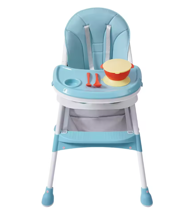 2-in-1 Baby Kinderstoel – Veilig, Verstelbaar met Voetensteun en Eettray