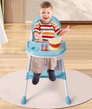 2-in-1 Baby Kinderstoel – Veilig, Verstelbaar met Voetensteun en Eettray