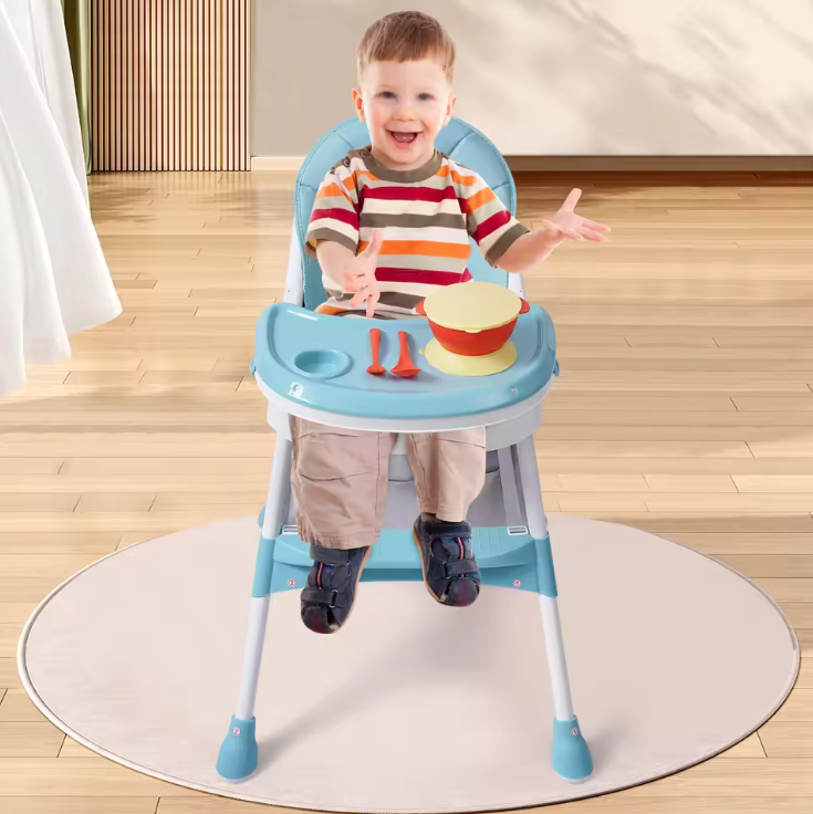 2-in-1 Baby Kinderstoel – Veilig, Verstelbaar met Voetensteun en Eettray