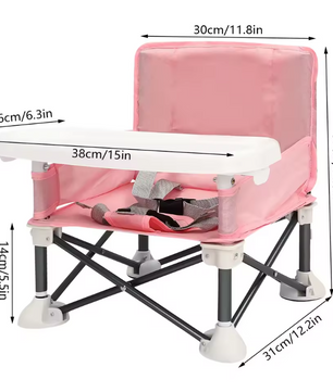 Draagbare Baby Boosterstoel – Opvouwbare Reisstoel met Eettray en Draagtas