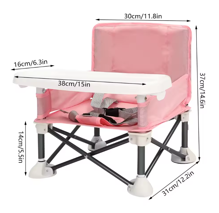 Draagbare Baby Boosterstoel – Opvouwbare Reisstoel met Eettray en Draagtas