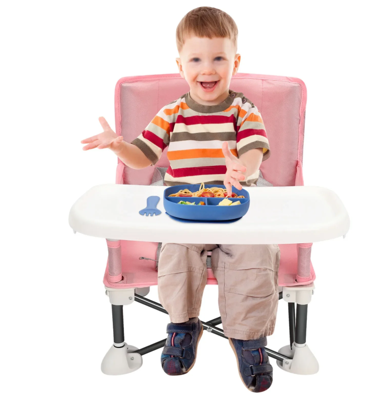 Draagbare Baby Boosterstoel – Opvouwbare Reisstoel met Eettray en Draagtas