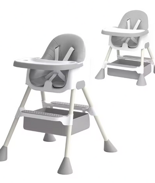 2-in-1 Baby Kinderstoel – Met Voetensteun, Dubbele Eettray en Eenvoudig Schoon te Maken
