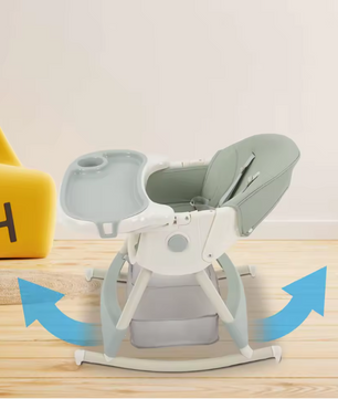 3-in-1 Baby Kinderstoel – Verstelbare Eet-, Lig- en Schommelstoel