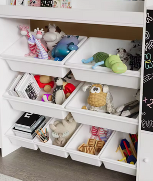 Kinderboekenplank met Open Opbergruimte en Schoolbord – Voor Boeken en Speelgoed