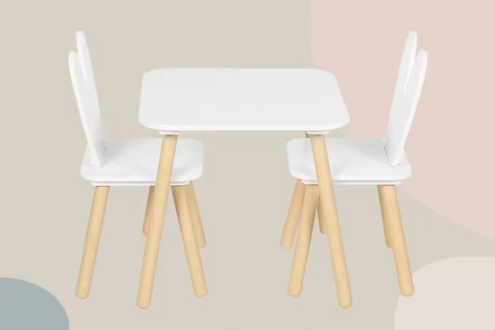 Kindertafel met 2 Stoelen – Activiteitentafel voor Eten, Leren en Tekenen