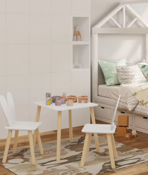 Kindertafel met 2 Stoelen – Activiteitentafel voor Eten, Leren en Tekenen