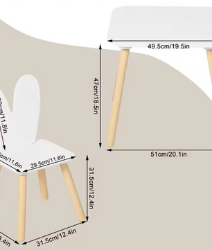 Kindertafel met 2 Stoelen – Activiteitentafel voor Eten, Leren en Tekenen