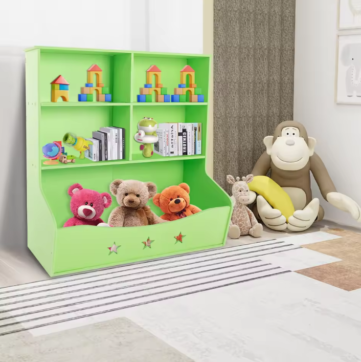 3-Laags Kinderboekenkast met Opbergorganisator – Vloerstaand