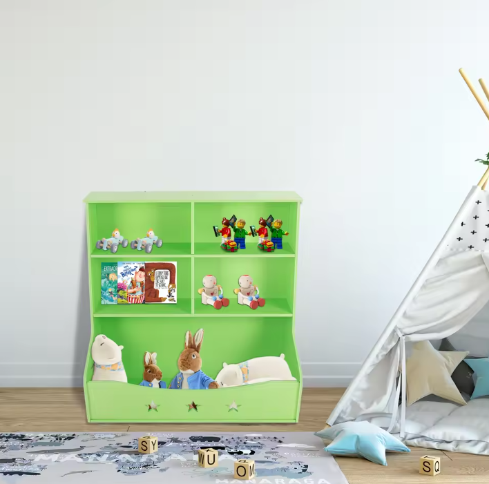 3-Laags Kinderboekenkast met Opbergorganisator – Vloerstaand