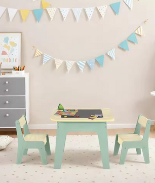 Activiteitentafel met 2 Stoelen en Opbergruimte – 4-in-1 Speel- en Leerset