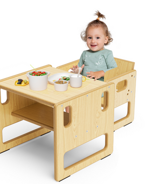 Houten Kinderbureau met Stoel – Studietafel en Speelmeubel voor Kinderen