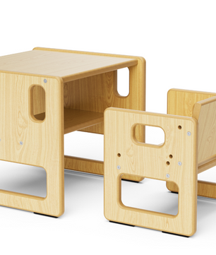 Houten Kinderbureau met Stoel – Studietafel en Speelmeubel voor Kinderen