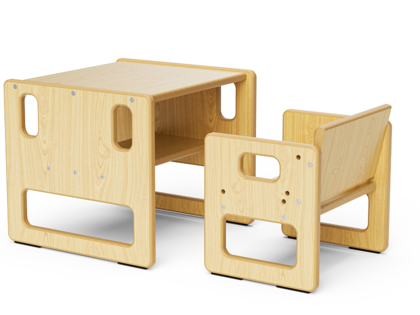 Houten Kinderbureau met Stoel – Studietafel en Speelmeubel voor Kinderen