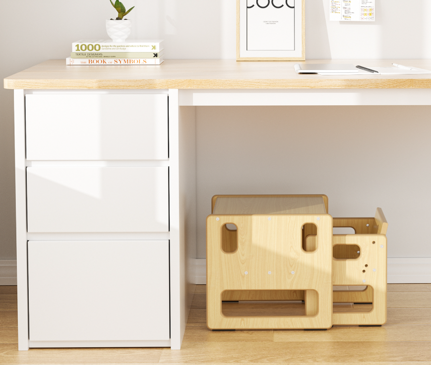 Houten Kinderbureau met Stoel – Studietafel en Speelmeubel voor Kinderen