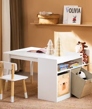 Kindertafel met 2 Stoelen en Opbergruimte – Multifunctionele Activiteitentafel