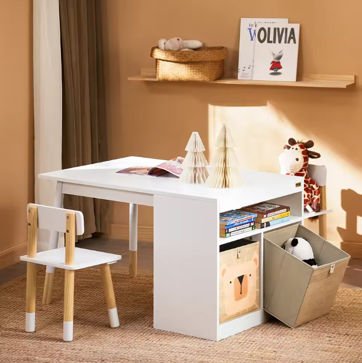 Kindertafel met 2 Stoelen en Opbergruimte – Multifunctionele Activiteitentafel