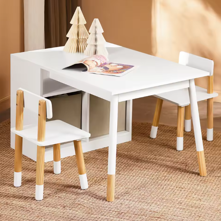 Kindertafel met 2 Stoelen en Opbergruimte – Multifunctionele Activiteitentafel