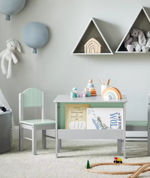 Kindertafel met Stoelen – Kinderzitgroep met Opbergplank, Stevig en Comfortabel