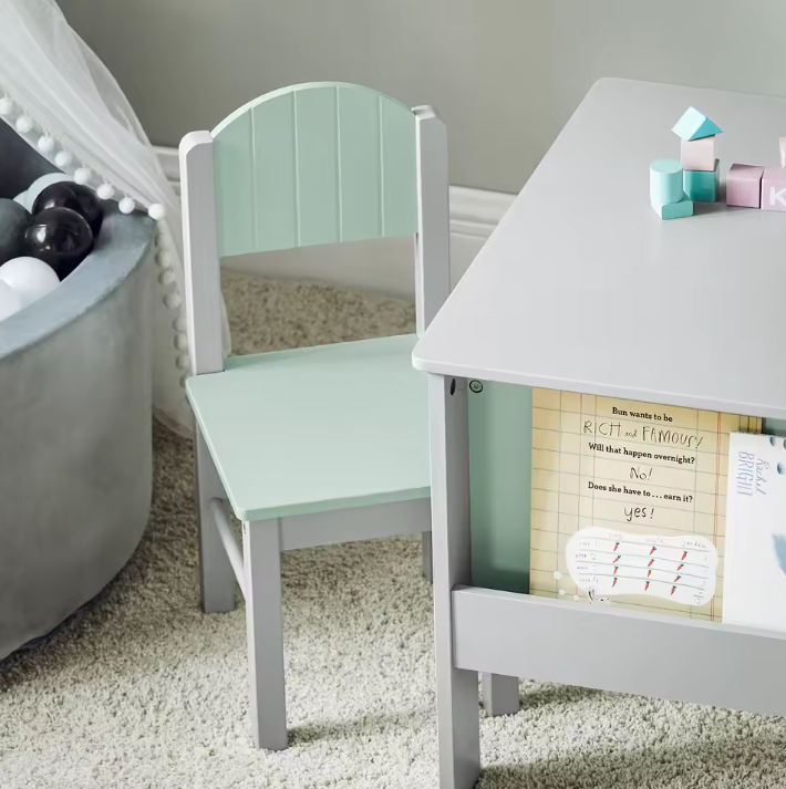 Kindertafel met Stoelen – Kinderzitgroep met Opbergplank, Stevig en Comfortabel
