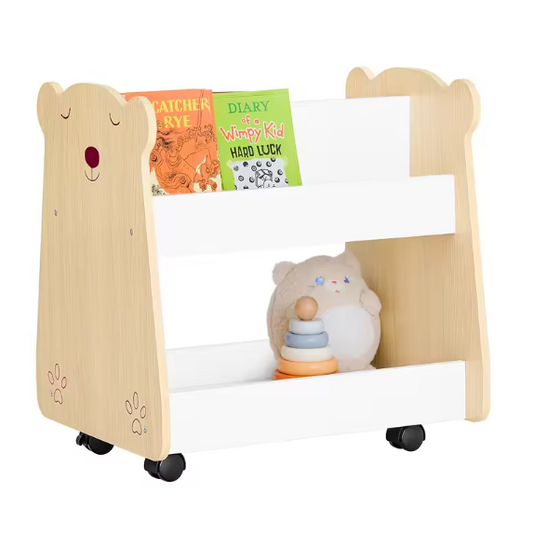 Kinderopbergkast met Wielen – Organizer voor Boeken en Speelgoed