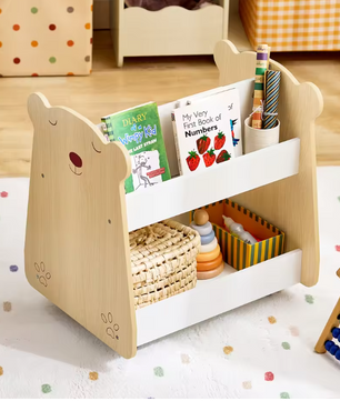 Kinderopbergkast met Wielen – Organizer voor Boeken en Speelgoed
