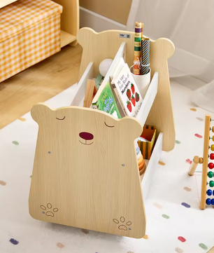 Kinderopbergkast met Wielen – Organizer voor Boeken en Speelgoed