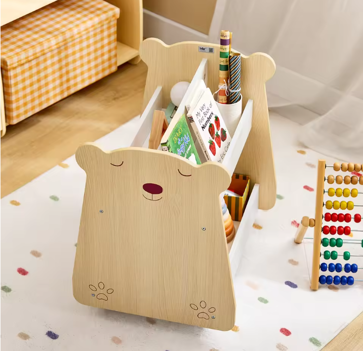 Kinderopbergkast met Wielen – Organizer voor Boeken en Speelgoed