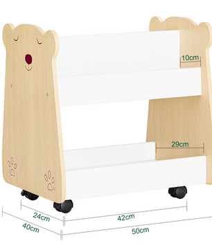 Kinderopbergkast met Wielen – Organizer voor Boeken en Speelgoed