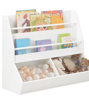 Kinder Wandgarderobe met Krijtbord en Opbergvakken – Boekenplank en Kapstok voor Kinderkamer