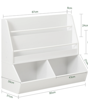Kinder Wandgarderobe met Krijtbord en Opbergvakken – Boekenplank en Kapstok voor Kinderkamer
