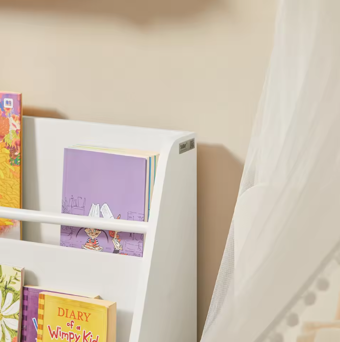 Kinder Wandgarderobe met Krijtbord en Opbergvakken – Boekenplank en Kapstok voor Kinderkamer