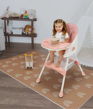Verstelbare Baby Kinderstoel met Dubbel Dienblad en Veiligheidsgordel