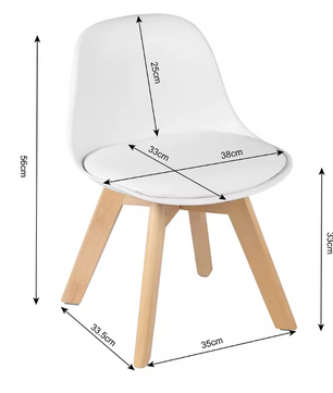 Kinderstoel met Rugleuning en Houten Poten – Comfortabel en Stevig voor Kinderkamer