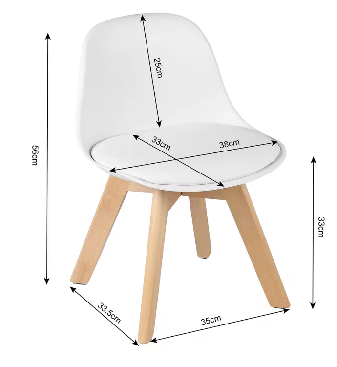 Kinderstoel met Rugleuning en Houten Poten – Comfortabel en Stevig voor Kinderkamer