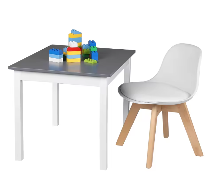 Kinderstoel met Rugleuning en Houten Poten – Comfortabel en Stevig voor Kinderkamer