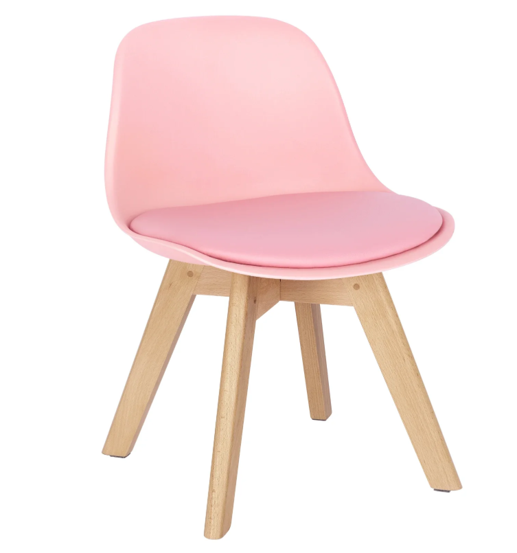 Kinderstoel met Rugleuning en Houten Poten – Comfortabel en Stevig voor Kinderkamer