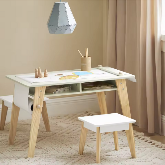 Kinder Tafel met 2 Stoelen en Opbergruimte – Creatieve Speel- en Leerset