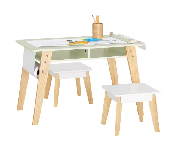 Kinder Tafel met 2 Stoelen en Opbergruimte – Creatieve Speel- en Leerset