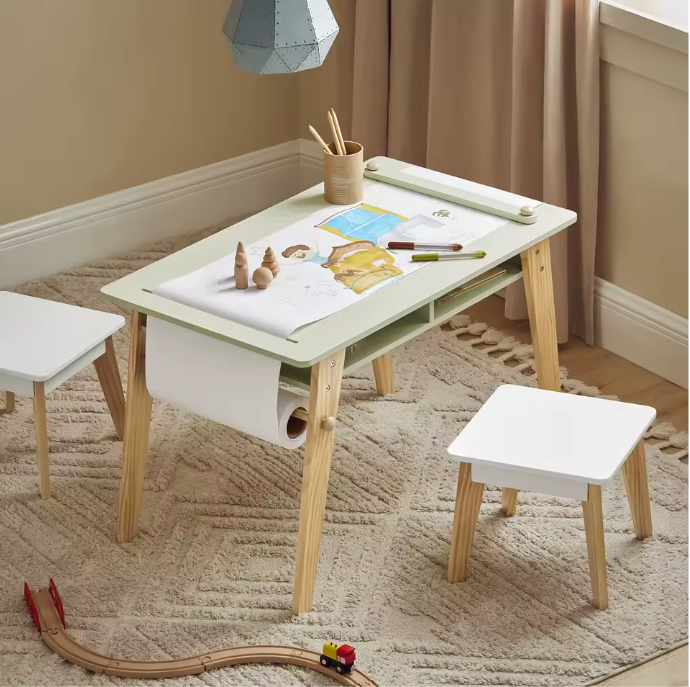 Kinder Tafel met 2 Stoelen en Opbergruimte – Creatieve Speel- en Leerset