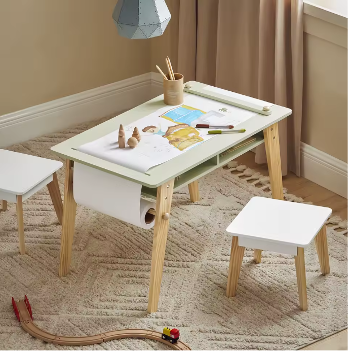 Kinder Tafel met 2 Stoelen en Opbergruimte – Creatieve Speel- en Leerset