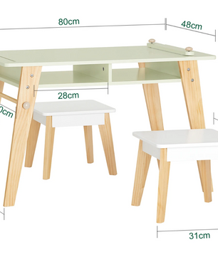 Kinder Tafel met 2 Stoelen en Opbergruimte – Creatieve Speel- en Leerset