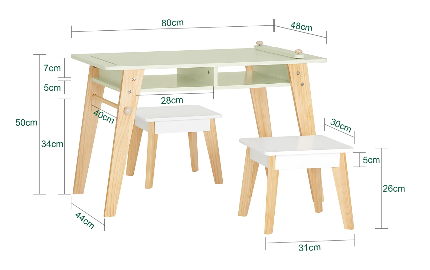 Kinder Tafel met 2 Stoelen en Opbergruimte – Creatieve Speel- en Leerset