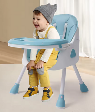 Verstelbare Baby Kinderstoel met Dubbel Dienblad en Veiligheidsgordel