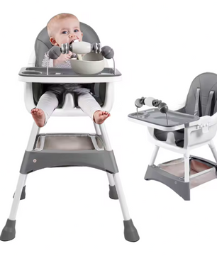 Draagbare Baby Kinderstoel met Dubbel Dienblad en Speelrek