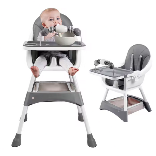 Draagbare Baby Kinderstoel met Dubbel Dienblad en Speelrek