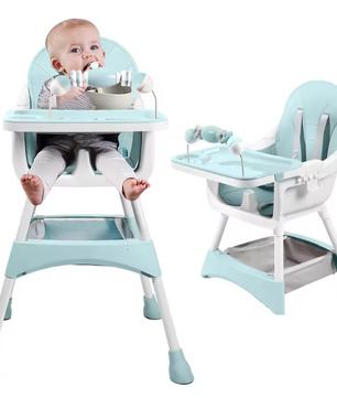 Draagbare Baby Kinderstoel met Dubbel Dienblad en Speelrek
