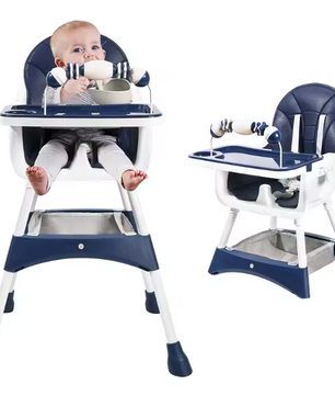 Draagbare Baby Kinderstoel met Dubbel Dienblad en Speelrek