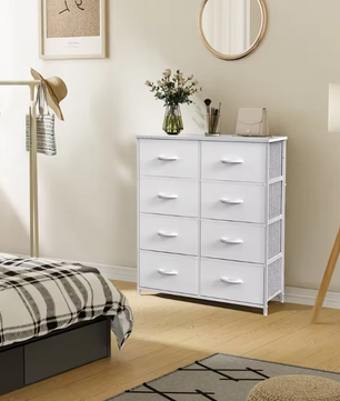 Kindergarderobe met 8 Stoffen Laden – Opbergkast met Stalen Frame